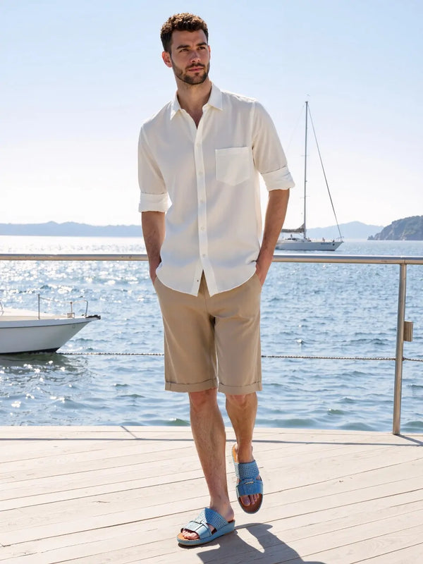 DFC Relax Men Perforated Slide Sandals with Buckle