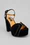 Flower Istanbul Black Suede Platform Heels