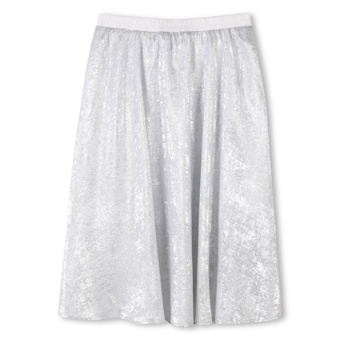 DKNY Polyester crepe silver midi skirt