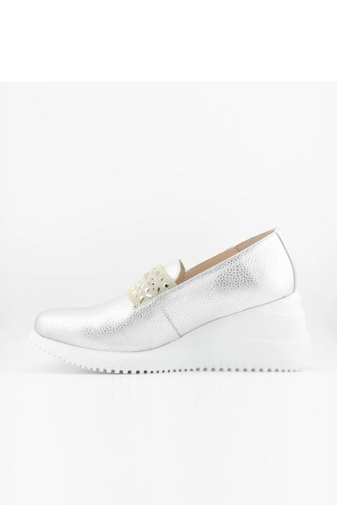 Wonders Studded Wedge Loafer Slip-Ons