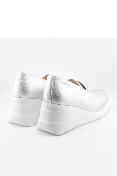 Wonders Studded Wedge Loafer Slip-Ons