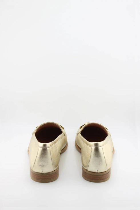 Unisa Leather Loafer with Metal Accent