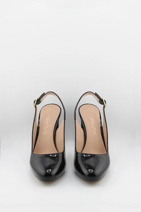 Unisa Patent Leather Slingback Block Heels