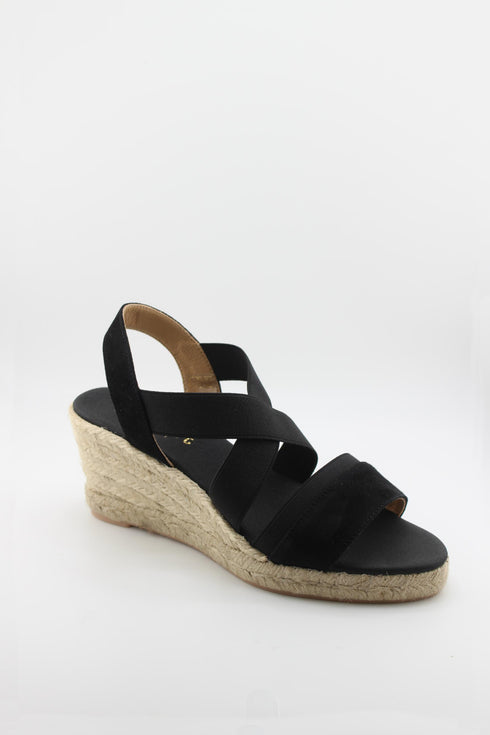 Paseart Espadrille Wedge Sandals with Elastic Straps