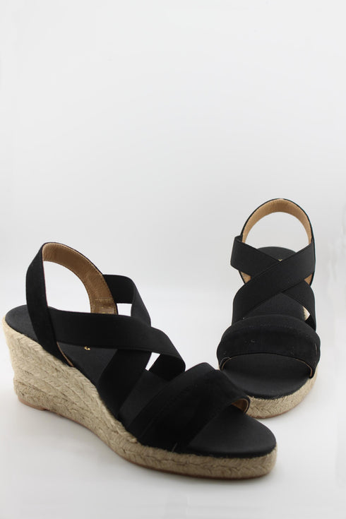 Paseart Espadrille Wedge Sandals with Elastic Straps