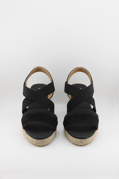 Paseart Espadrille Wedge Sandals with Elastic Straps