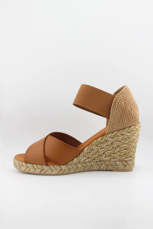 Paseart Elastic Strap Espadrille Wedge Sandals