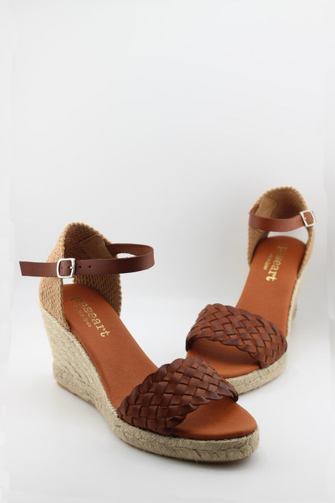 Paseart Woven Ankle Strap Espadrille Wedge