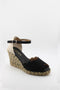 Paseart Scalloped Espadrille Open-Toe Wedge Sandal
