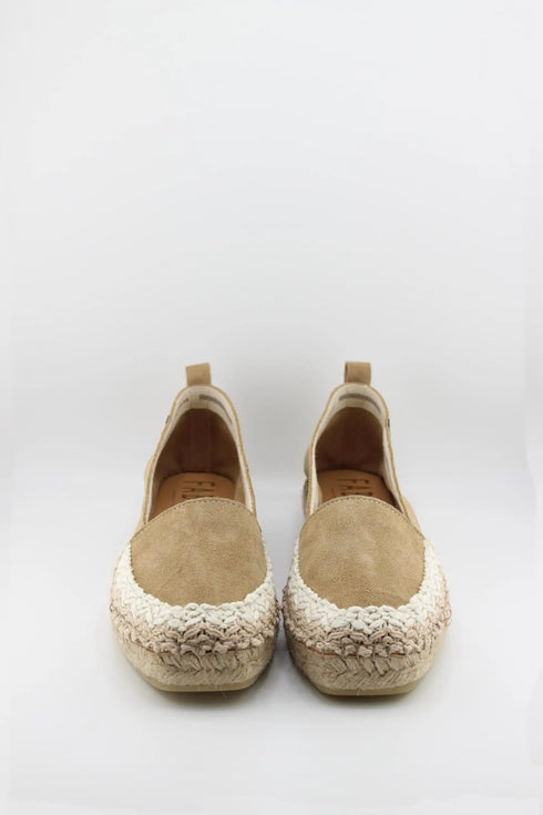Fabiolas Suede Espadrille Loafers with Braided Trim