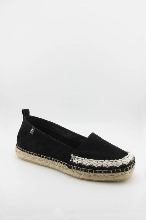 Fabiolas Suede Espadrille Loafers with Braided Trim