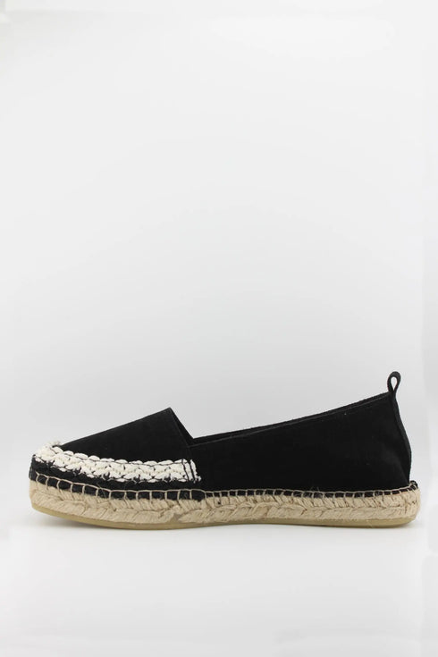 Fabiolas Suede Espadrille Loafers with Braided Trim