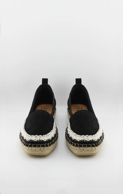Fabiolas Suede Espadrille Loafers with Braided Trim