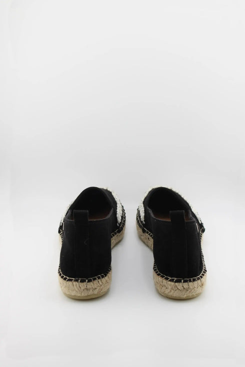 Fabiolas Suede Espadrille Loafers with Braided Trim