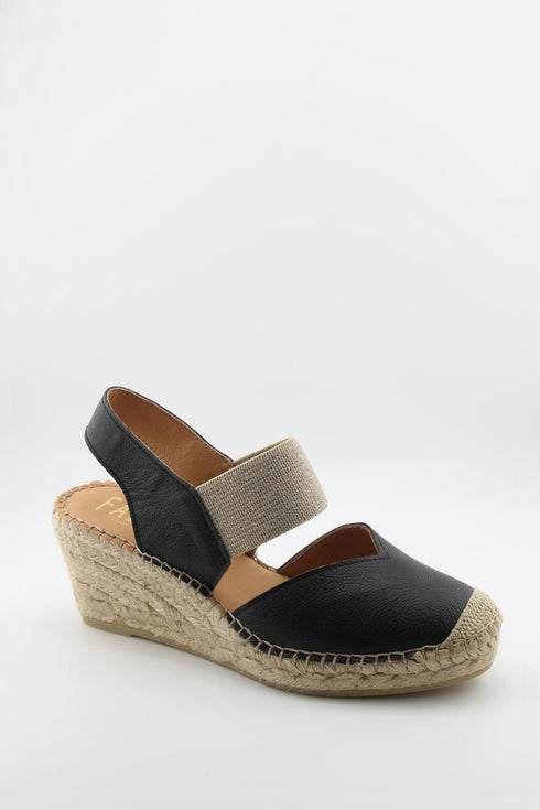 Fabiolas Espadrille Wedge Sandals with Elastic Strap