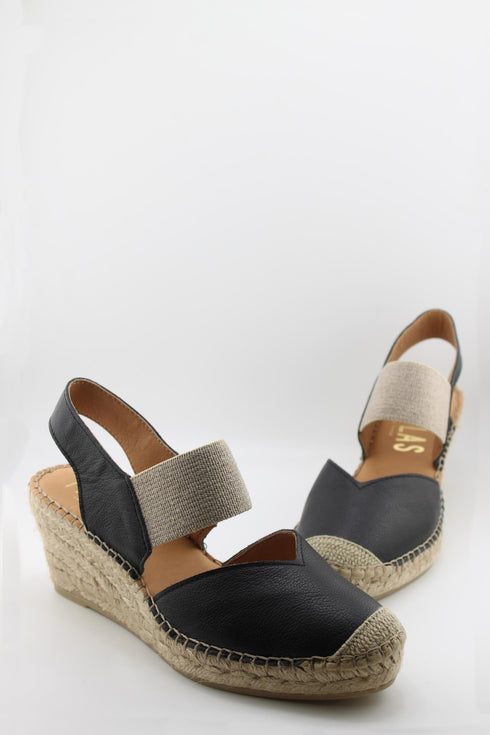 Fabiolas Espadrille Wedge Sandals with Elastic Strap