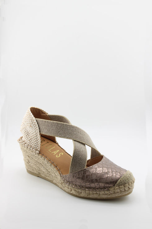 Fabiolas Espadrille Wedge with Crisscross Straps