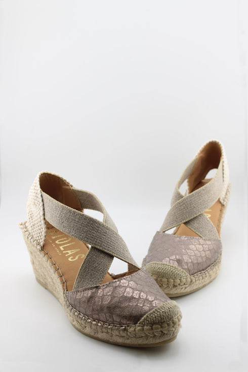 Fabiolas Espadrille Wedge with Crisscross Straps
