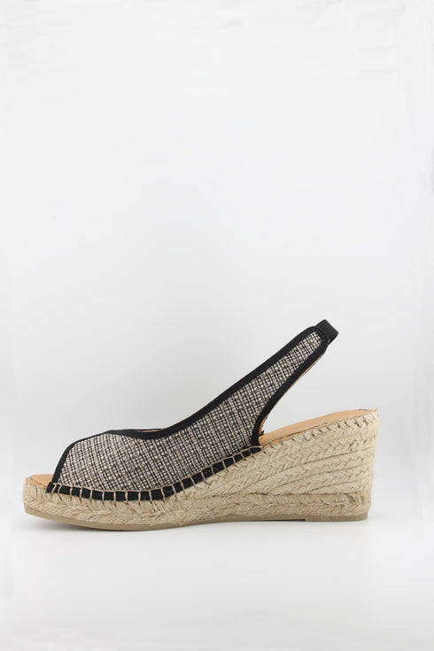 Fabiolas Peep-Toe Woven Espadrille Slingback Wedges