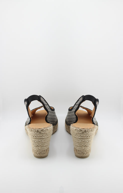 Fabiolas Peep-Toe Woven Espadrille Slingback Wedges