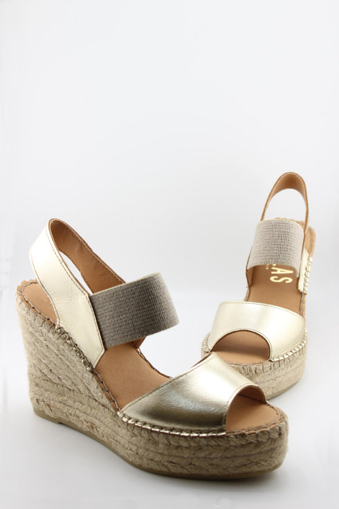 Fabiolas Espadrille Wedge Sandal with Elastic Strap