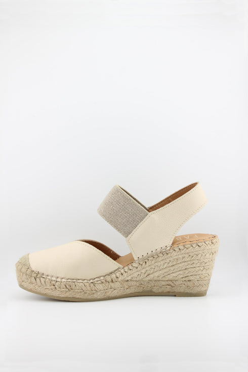Fabiolas Espadrille Wedge Sandals with Elastic Strap