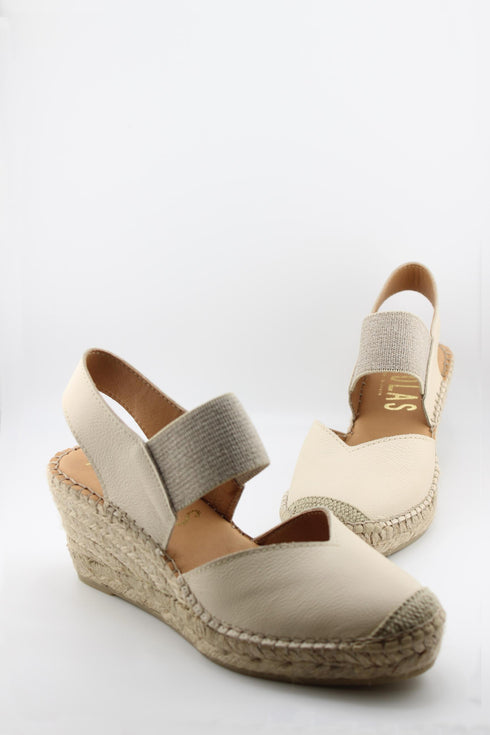 Fabiolas Espadrille Wedge Sandals with Elastic Strap