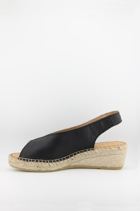Fabiolas Leather Slingback Espadrille Wedge Sandals