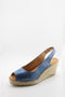 Fabiolas Peep-Toe Slingback Espadrille Wedges