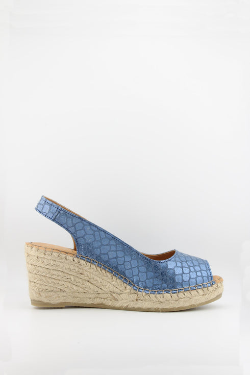 Fabiolas Peep-Toe Slingback Espadrille Wedges