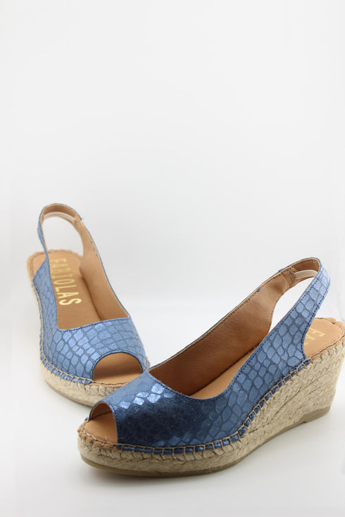 Fabiolas Peep-Toe Slingback Espadrille Wedges