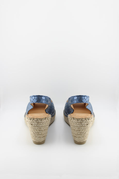 Fabiolas Peep-Toe Slingback Espadrille Wedges