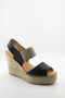 Salvi Calzados Espadrille Wedge Sandal with Elastic Straps