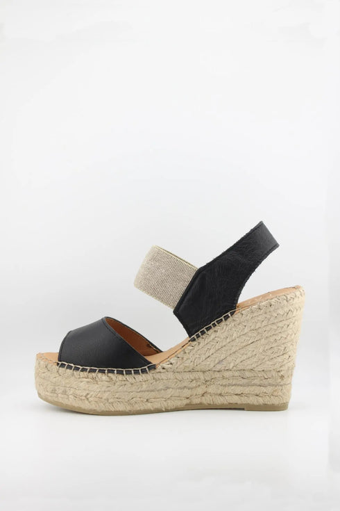 Salvi Calzados Espadrille Wedge Sandal with Elastic Straps