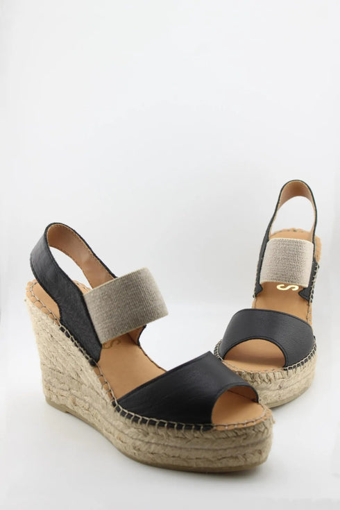 Salvi Calzados Espadrille Wedge Sandal with Elastic Straps