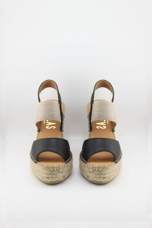 Salvi Calzados Espadrille Wedge Sandal with Elastic Straps