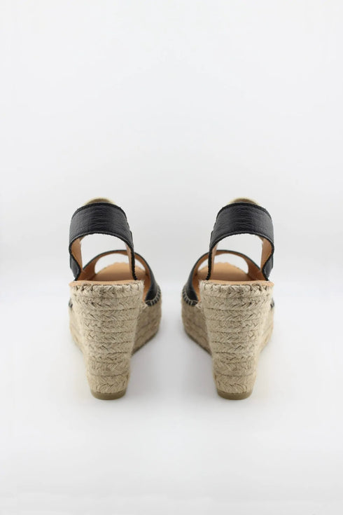 Salvi Calzados Espadrille Wedge Sandal with Elastic Straps