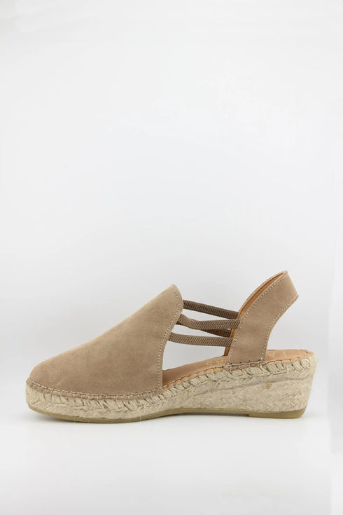 Fabiolas Suede Espadrille Wedge Slingback Sandals