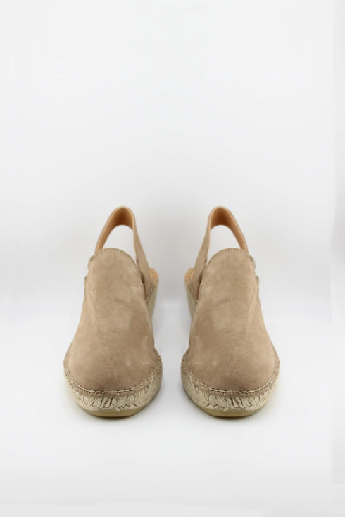 Fabiolas Suede Espadrille Wedge Slingback Sandals