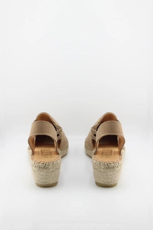 Fabiolas Suede Espadrille Wedge Slingback Sandals