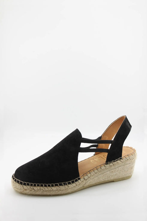 Fabiolas Suede Espadrille Wedge Slingback Sandals