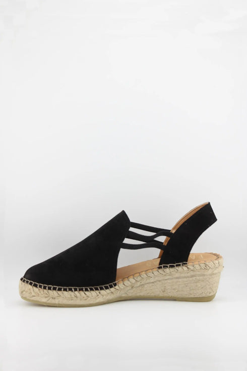 Fabiolas Suede Espadrille Wedge Slingback Sandals
