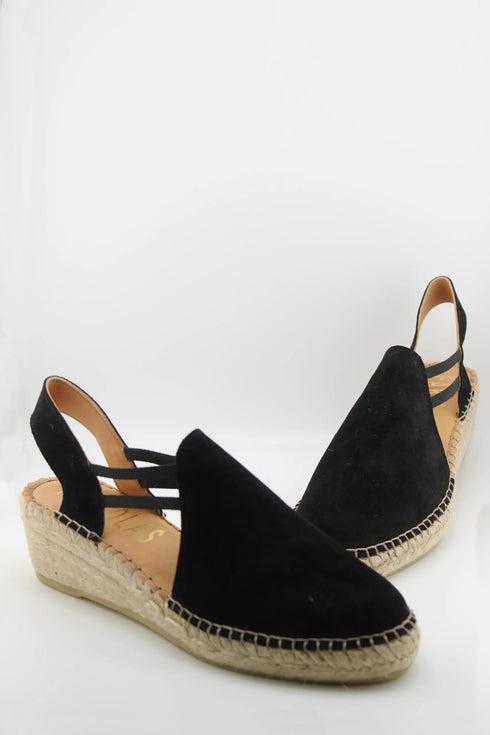 Fabiolas Suede Espadrille Wedge Slingback Sandals
