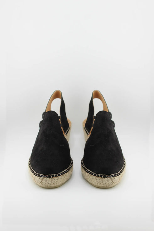 Fabiolas Suede Espadrille Wedge Slingback Sandals