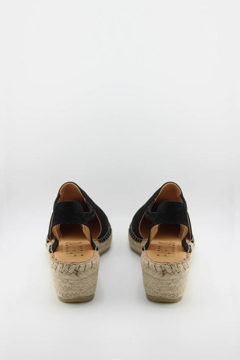 Fabiolas Suede Espadrille Wedge Slingback Sandals