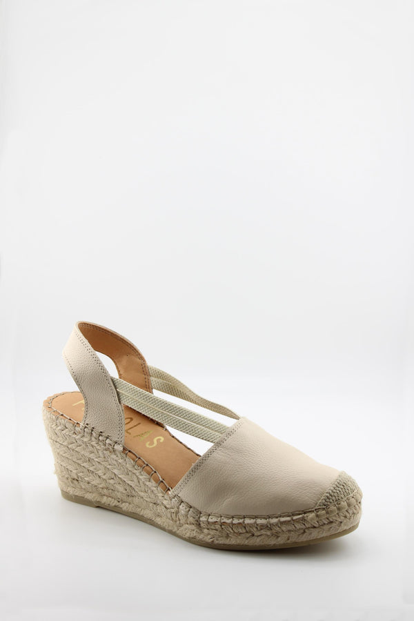 Fabiolas Leather Espadrille Wedge Slingback Sandals