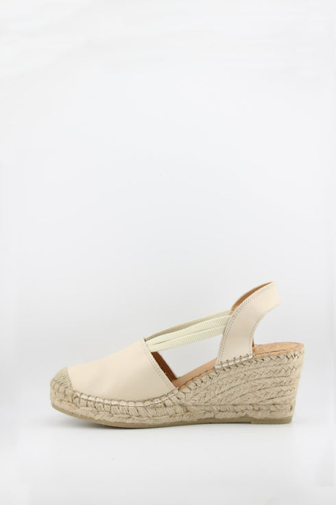 Fabiolas Leather Espadrille Wedge Slingback Sandals