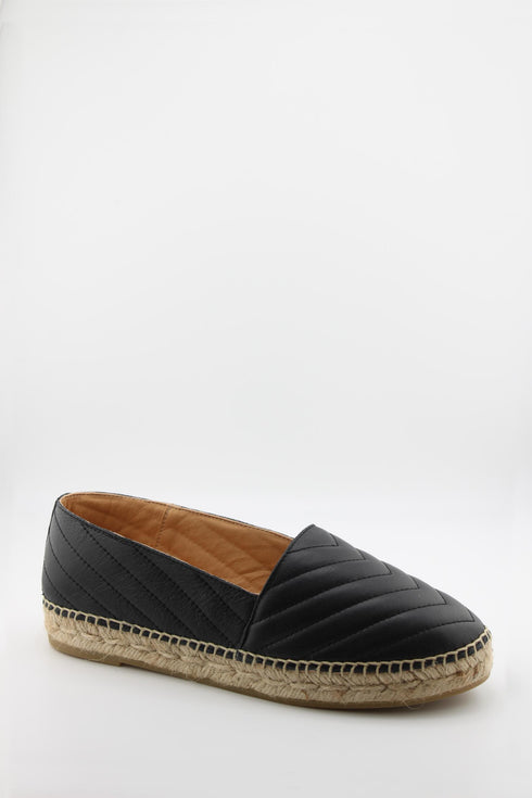 Jutelia Quilted Leather Espadrille Loafers