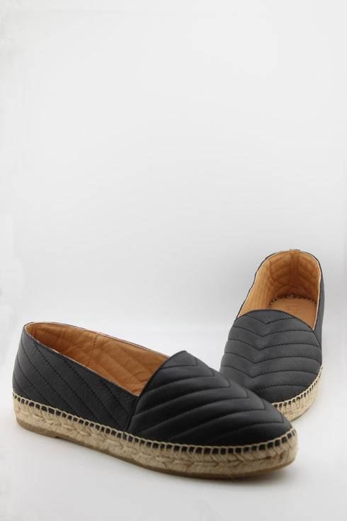 Jutelia Quilted Leather Espadrille Loafers