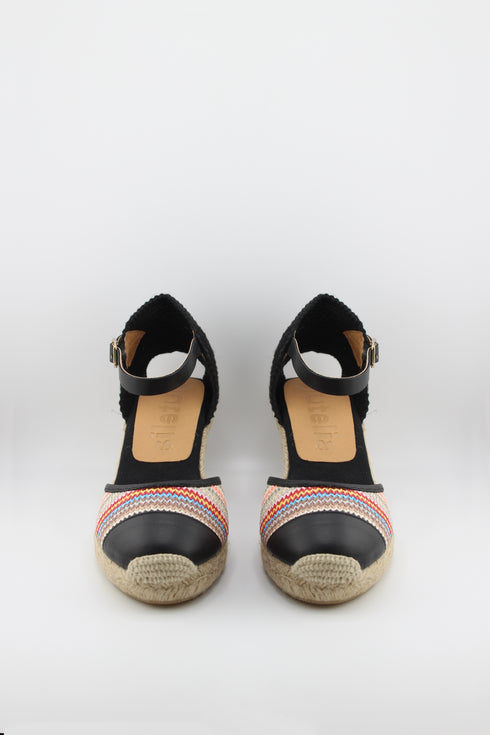 Jutelia Woven Zigzag Pattern Wedge Espadrilles